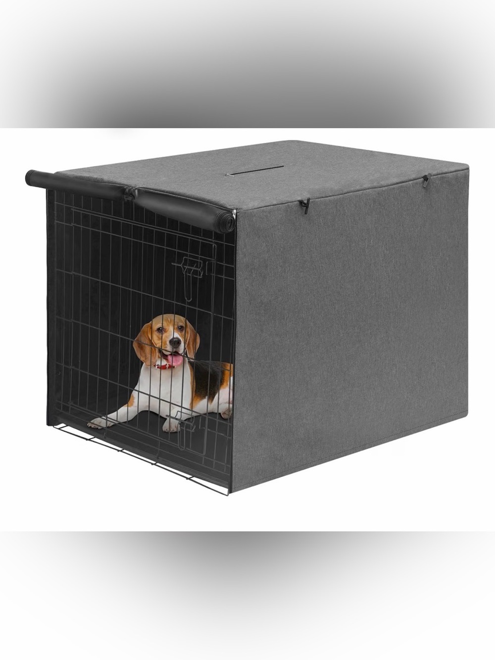 Deblue 42 inches Dog Crate Cover, Sturdy Windproof Pet Kennel Cover Gray color